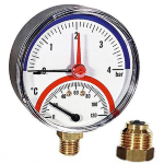 Термоманометр аксиальный 0-10 бар 80 мм FR818 (TMAX) Watts