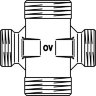 Крестовина G1 1/4"-G1 1/4"-G3/4"-G3/4" Oventrop