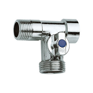Кран трехходовой шаровой 1/2"х3/4"х1/2" Remer