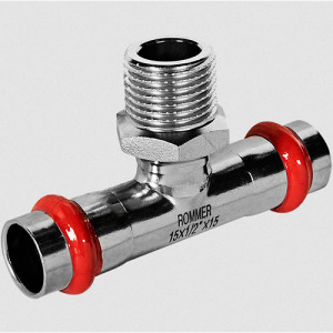 Пресс-тройник переходной 18х1/2" НР Rommer