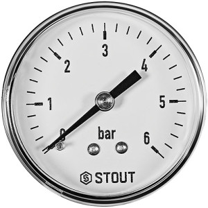 Манометр аксиальный 1/4" 63 мм 6 бар Stout