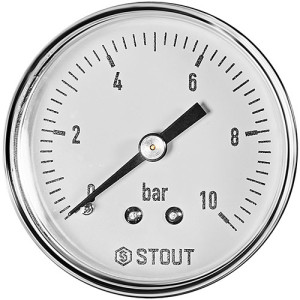 Манометр аксиальный 1/4" 50 мм 10 бар Stout