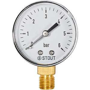 Манометр радиальный 1/4" 50 мм 6 бар Stout