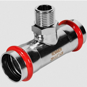 Пресс-тройник переходной 28х1/2" НР Rommer