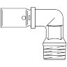 Угольник пресс "Cofit P" 40х3,5мм х 1 1/4" НР Oventrop