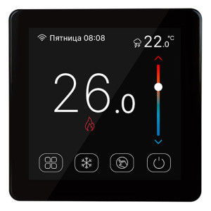 Комнатный термостат универсальный 220 В черный Stout