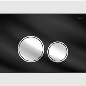 Кнопка для инсталляции черная, хром NOVA ORB GLASS Рехау