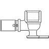 Отвод с креплением пресс "Cofit P" 16х1/2" Oventrop