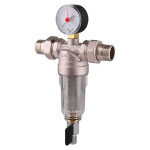 Фильтр с манометром, с пластиковой колбой 3/4" TIEMME