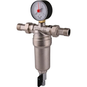 Фильтр с манометром, с латунной колбой 3/4" TIEMME