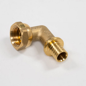 Переходник угловой с накидной гайкой 16-G1/2 латунь DZR (MX) Рехау