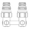 Присоединительный узел угловой 1/2"НР x 3/4"НР Multiflex F Oventrop