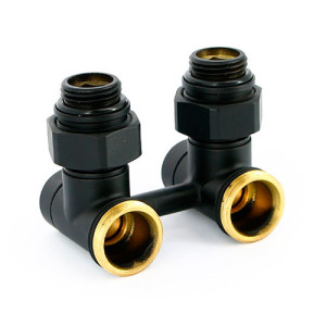 Присоединительный узел угловой 1/2" х 3/4"ЕК черный Uni-Fitt