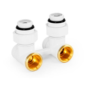 Присоединительный узел угловой 1/2" х 3/4"ЕК белый Uni-Fitt