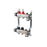 Коллектор из нержавеющей стали Multidis SFR 1" 2 контура 3/4" с расходомерами Oventrop