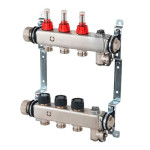 Коллектор из нержавеющей стали Multidis SFR 1" 3 контура 3/4" с расходомерами Oventrop