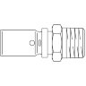 Соединитель пресс "Cofit P" 16х2,0мм х 1/2" НР Oventrop