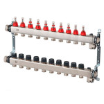 Коллектор из нержавеющей стали Multidis SFR 1" 11 контуров 3/4" с расходомерами Oventrop
