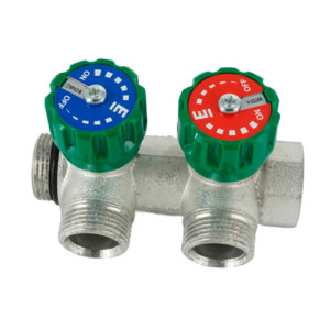 Регулирующий коллектор 3/4"-3/4" EK с 2 отводами Elsen