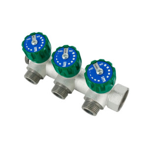 Регулирующий коллектор 3/4"-1/2" НР ПУ с 3 отводами Elsen