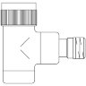 Термостатический вентиль "Е" 1/2" ВР белый  угловой Oventrop
