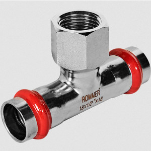 Пресс-тройник переходной 15х1/2" ВР Rommer