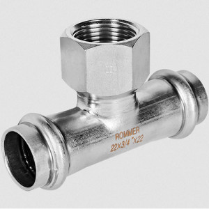 Пресс-тройник переходной 22х3/4" ВР Rommer